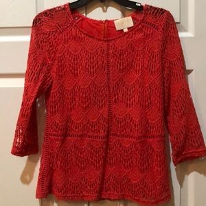 Crochet/lace orange blouse